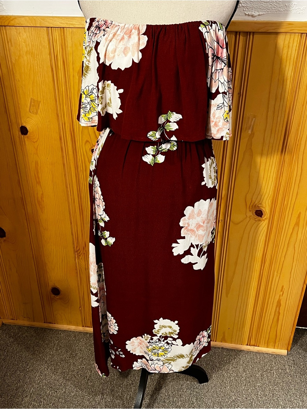 ASTR The Label Off-Shoulder Floral Midi Dress Sz-S - Picture 2 of 12